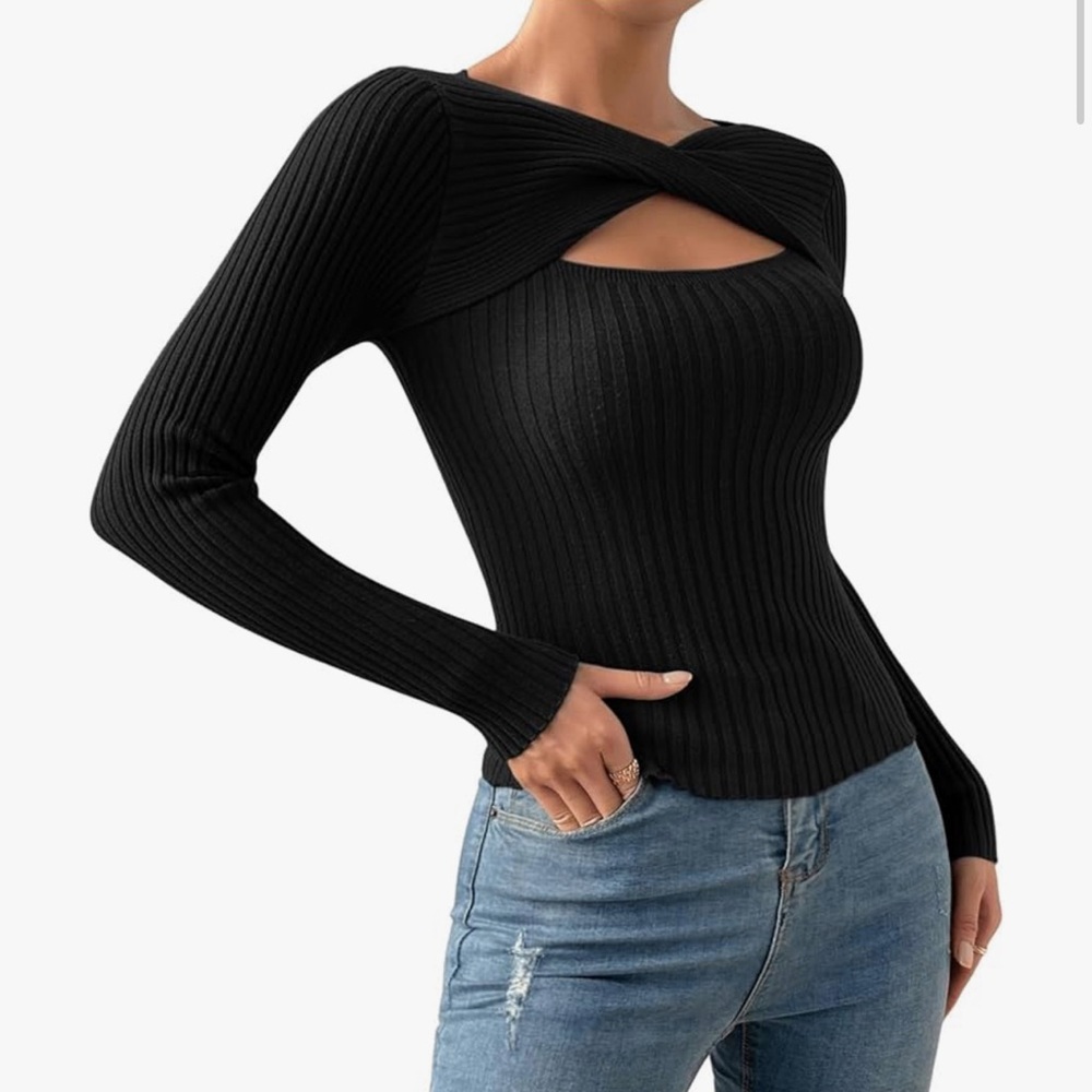 DESIGN History Pure Cashmere Keyhole Sweater